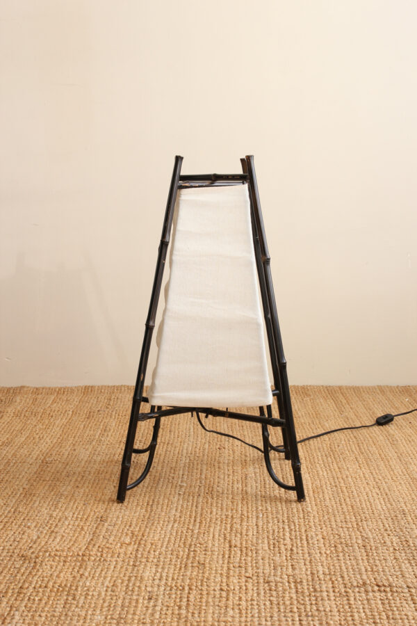 Italian Bamboo & Fabric Lamp - Image 2